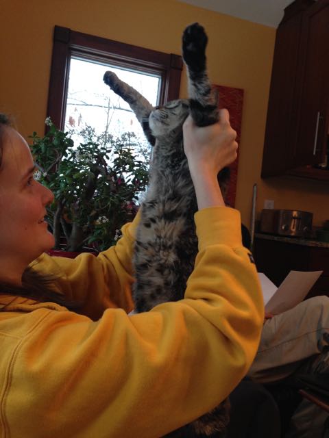 Maggie stretching Feisty
