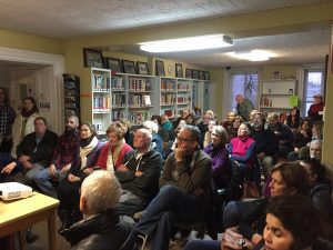 Full house, SRO, at Peter Jung talk about Hudson River School painters at HAL